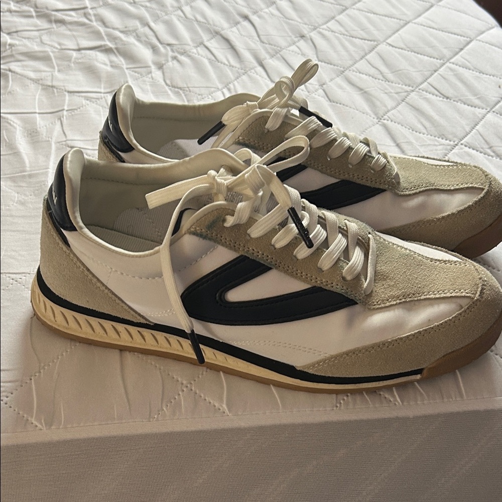 Tretorn womens Sneakers in White, Tan, and Black